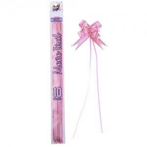 Moño Fácil Mediano Rosa Borde Dorado x 10un. REMFMERS