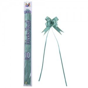 Moño Fácil Mediano Verde Borde Dorado x 10un. REMFMEVE