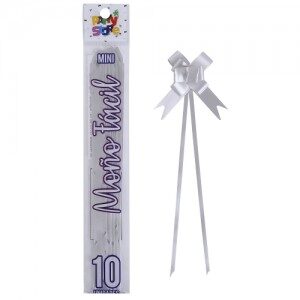 Moño Fácil Mini Plateado x 10un. REMFMIPL