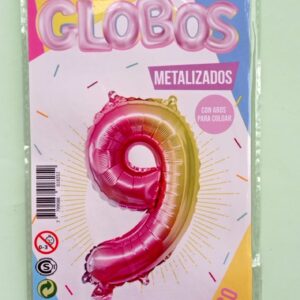 Número 9 Multicolor 14" Party en Blister GMCMU9