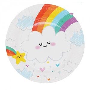 Plato Nube y Arco Iris 17cm x 6 DPC031-2