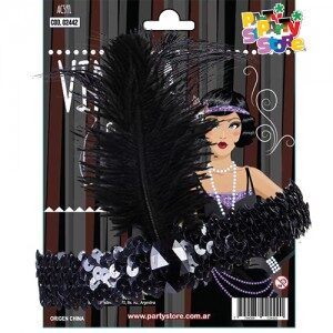 Vincha Charleston Lentejuelas con Joya AC591