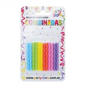 Velas 6cm Combinadas Multicolor x12un. VR12MU
