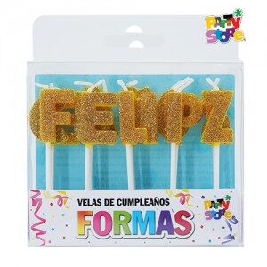 Velas Formas - Set Feliz Cumple Dorado VS054