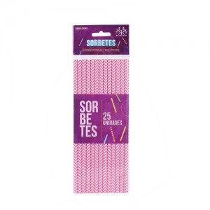 Sorbetes CHEVRON Rosa x 25un. DSPP095-RR