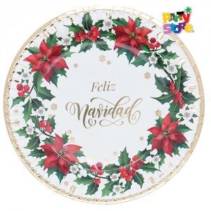 Plato Flor de Navidad x6 unidades DPC038-2
