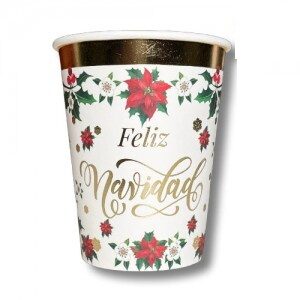 Vaso Navidad Flor x 6un DVA038-2