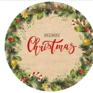 Plato de Sitio Navidad Arpillera x20 unidades