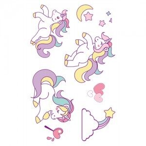 Tatto Temporal Unicornio STT014
