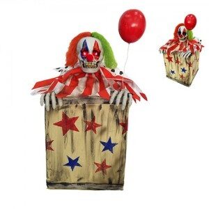 Payaso con Globo en Caja Luz Sonido y Movim. 80x37x43 HD071