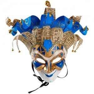 Antifaz Venezia Cascabel Bufon Azul AP42