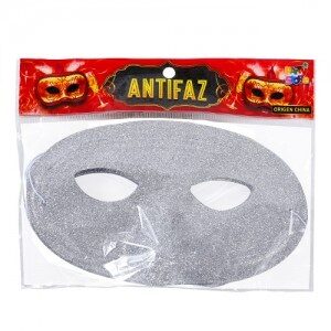 Antifaz Glitter Plateado x 6u AP19PL