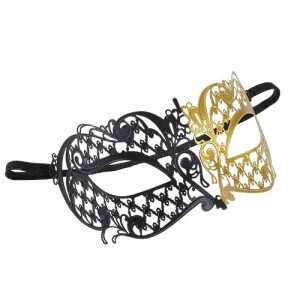 Antifaz Metalico Black Gold AP40