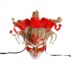 Antifaz Venezia Cascabel Bufon Rojo AP41