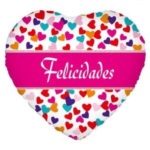 Corazón Metalizado "Felicidades" 49" x 46" cm GMF900
