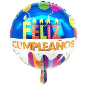 Globo "Feliz Cumpleaños" Metalizado 45x51cm  GMF018-1