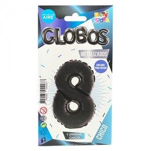 Número 8 Negro 14" Party en Blister GMCNG8