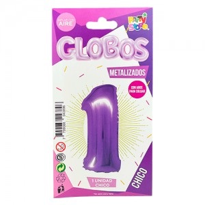 Número 1 Violeta 14" Party en Blister GMCVI1