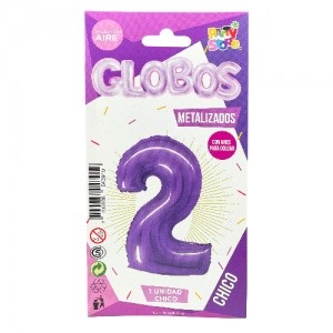 Número 2 Violeta 14" Party en Blister GMCVI2
