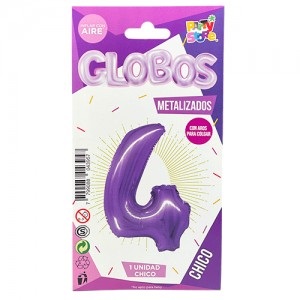 Número 4 Violeta 14" Party en Blister GMCVI4