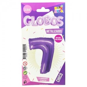 Número 7 Violeta 14" Party en Blister GMCVI7