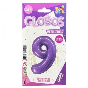 Número 9 Violeta 14" Party en Blister GMCVI9