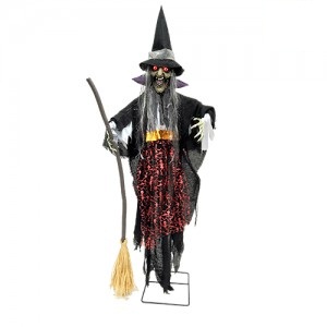 Bruja de Pie c/ Escoba Luz sonido y movim. 134 x 88 x 15cm HD441