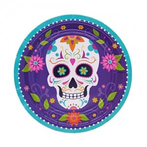 Plato Calavera Mexicana x 6un 18x20  DPC103