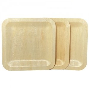 Plato de Madera Cuadrado   21cm x 12un  DBP21