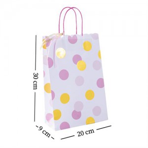 Bolsa Lunares Rosa/Dorado x4un 20x30x9cm BO07
