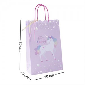 Bolsa Rosa Unicornio x4un 20x30x9cm BO08