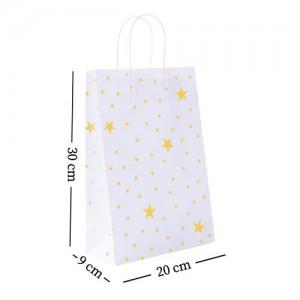 Bolsa Estrellas y Lunares Dorado x 4un 20x30x9cm BO09