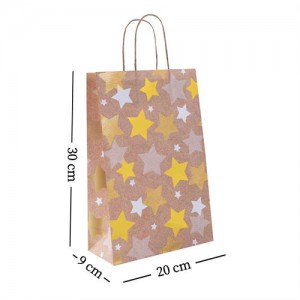 Bolsa Kraft Estrellas x 6un 20x30x9cm BO13