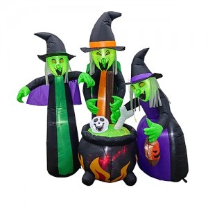 Inflable Brujas de Caldero 1.8mt 9 Led DEINHA023