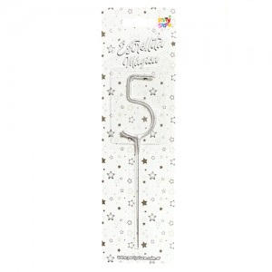 Velas Sparkles Nº5 Plateado VNEPL5