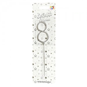 Velas Sparkles Nº8 Plateado VNEPL8
