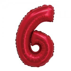 Número 6 Rojo 14" en Blister GMCRJ6