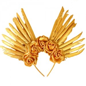 Tiara Diosa c/Plumas Doradas AC772