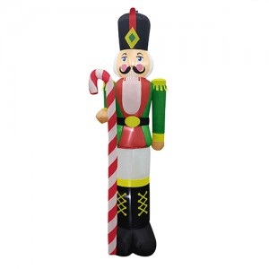 Cascanueces Verde con Baston  1.80m con LED DEINNA009