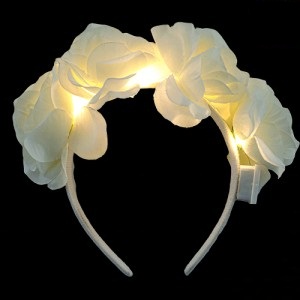Vincha Flores Blancas LED  VI40