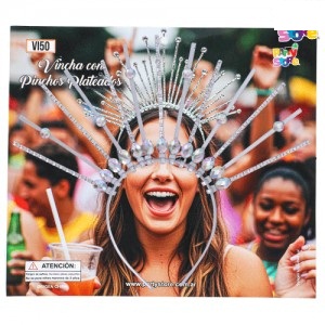 Vincha con Pinchos Plateados VI50