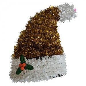 Gorro 3D Santa Dorado 13x11cm NA150