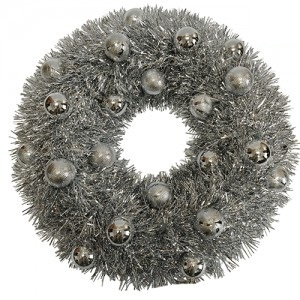 Corona Tinsel Full Plateada 38cm NA173