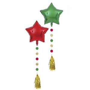 Deco Estrellas Roja y Verde 56cm x 2un NA37