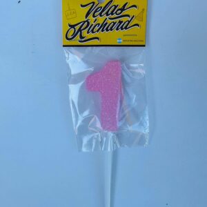 Vela Numero 1 Gibre Rosa (en Blister) 5cm caja x 20un