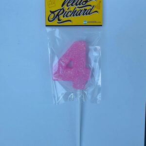 Vela Numero 4 Gibre Rosa (en Blister) 5cm caja x 20un