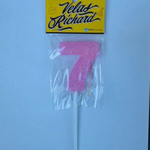 Vela Numero 7 Gibre Rosa (en Blister) 5cm caja x 20un