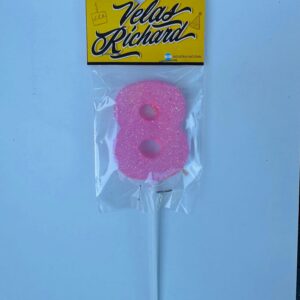 Vela Numero 8 Gibre Rosa (en Blister) 5cm caja x 20un