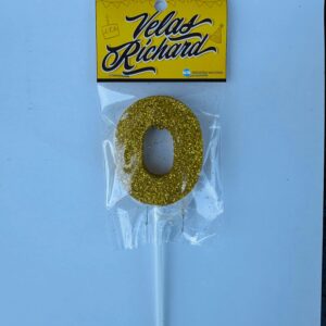 Vela Numero 0 Gibre Dorado (en Blister) 5cm caja x 20un