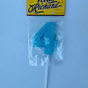 Vela Numero 4 Gibre Celeste (en Blister) 5cm caja x 20un